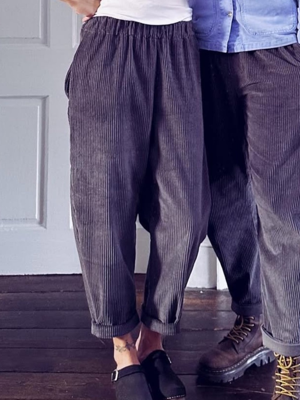 Stalf Studio Jumbo Cord Cocoon Pant in Grey